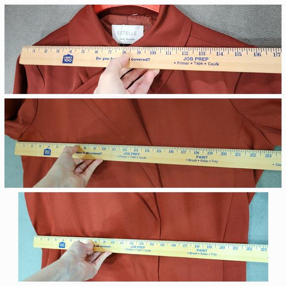 Estelle Georgie Trench Coat 1X 16W Women Ginger Orange Red Pockets EJ231100 NEW - Picture 7 of 16